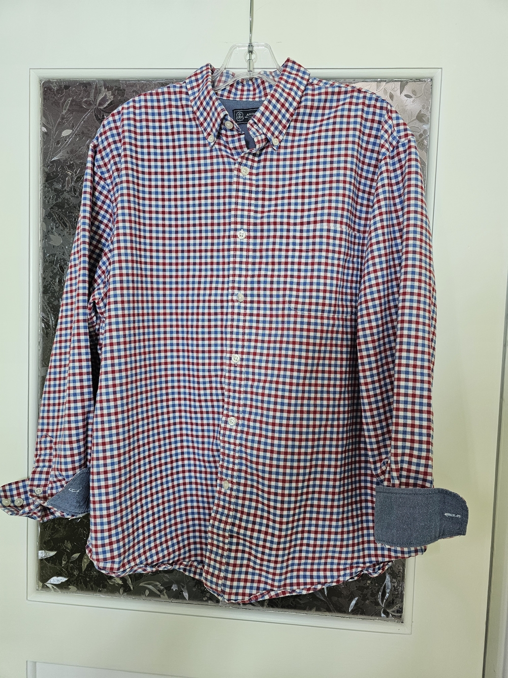 Arrow Men's Red and Blue Gingham Button-Down Shirt